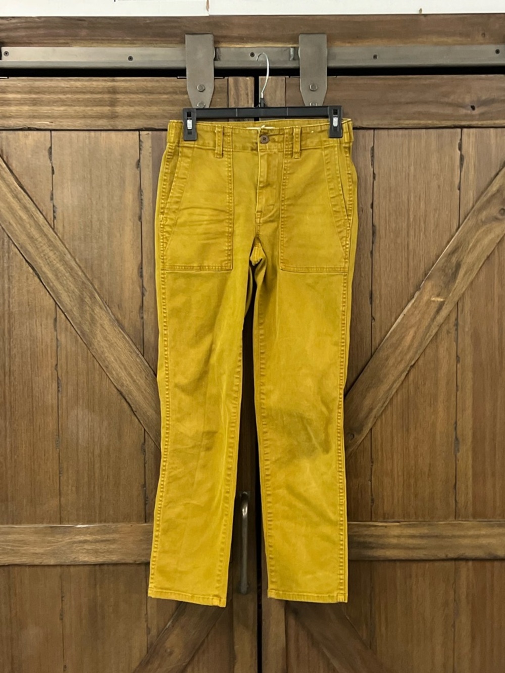 Madewell Slim Straight Mid Rise Utility Pant in Amber Olive Size 23